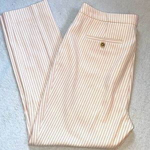 Anthropologie Essential Slim ivory red stripe pants Sz 12 EUC
